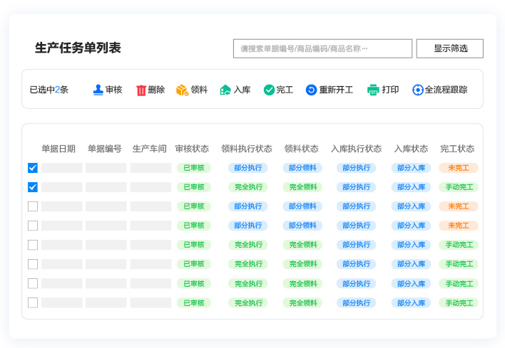 生产进度可视化，实现生产全流程跟踪